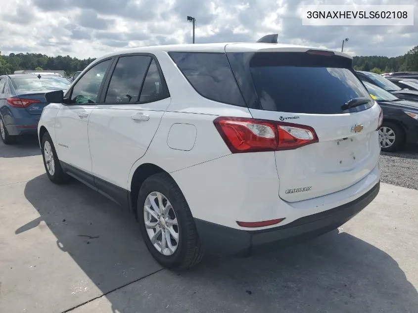 2020 Chevrolet Equinox Ls VIN: 3GNAXHEV5LS602108 Lot: 40459185