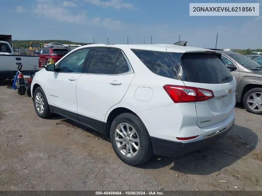 2020 Chevrolet Equinox Fwd Lt 1.5L Turbo VIN: 2GNAXKEV6L6218561 Lot: 40459404