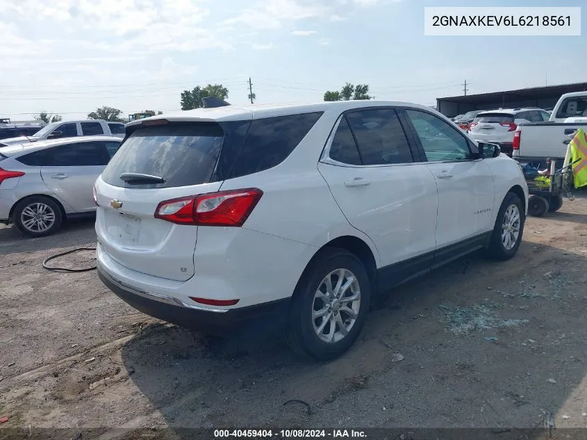 2020 Chevrolet Equinox Fwd Lt 1.5L Turbo VIN: 2GNAXKEV6L6218561 Lot: 40459404