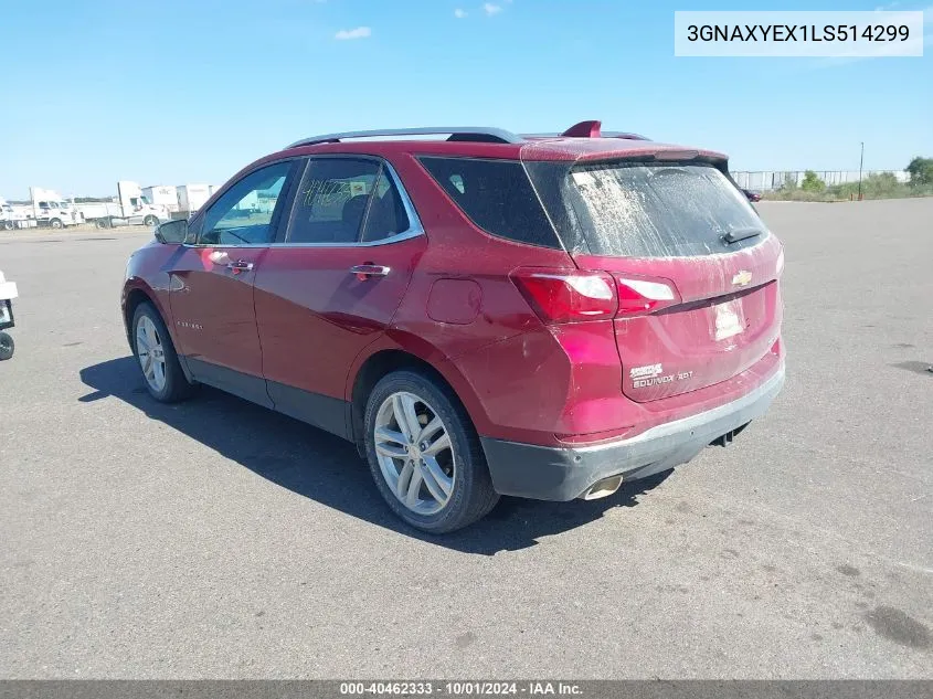 2020 Chevrolet Equinox Awd Premier 2.0L Turbo VIN: 3GNAXYEX1LS514299 Lot: 40462333