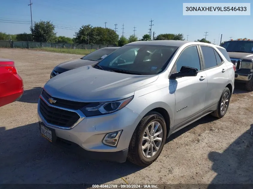 2020 Chevrolet Equinox Fwd Ls VIN: 3GNAXHEV9LS546433 Lot: 40462789