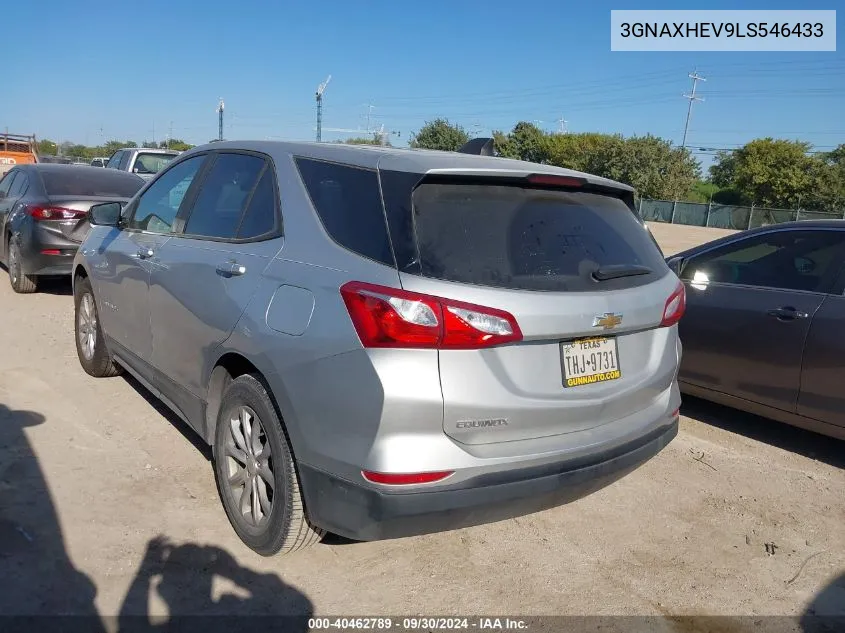 2020 Chevrolet Equinox Fwd Ls VIN: 3GNAXHEV9LS546433 Lot: 40462789