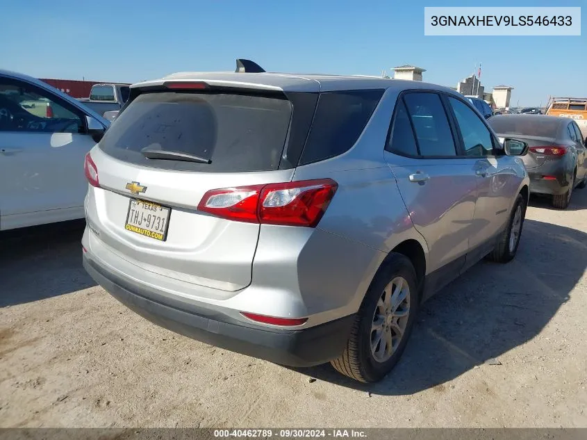 2020 Chevrolet Equinox Fwd Ls VIN: 3GNAXHEV9LS546433 Lot: 40462789