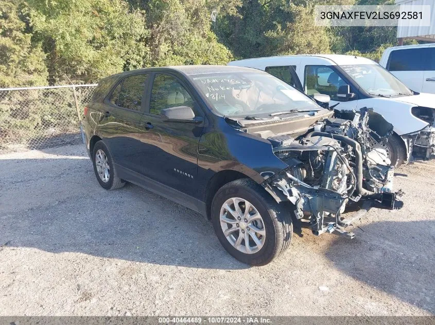 2020 Chevrolet Equinox Fwd 1Fl VIN: 3GNAXFEV2LS692581 Lot: 40464489