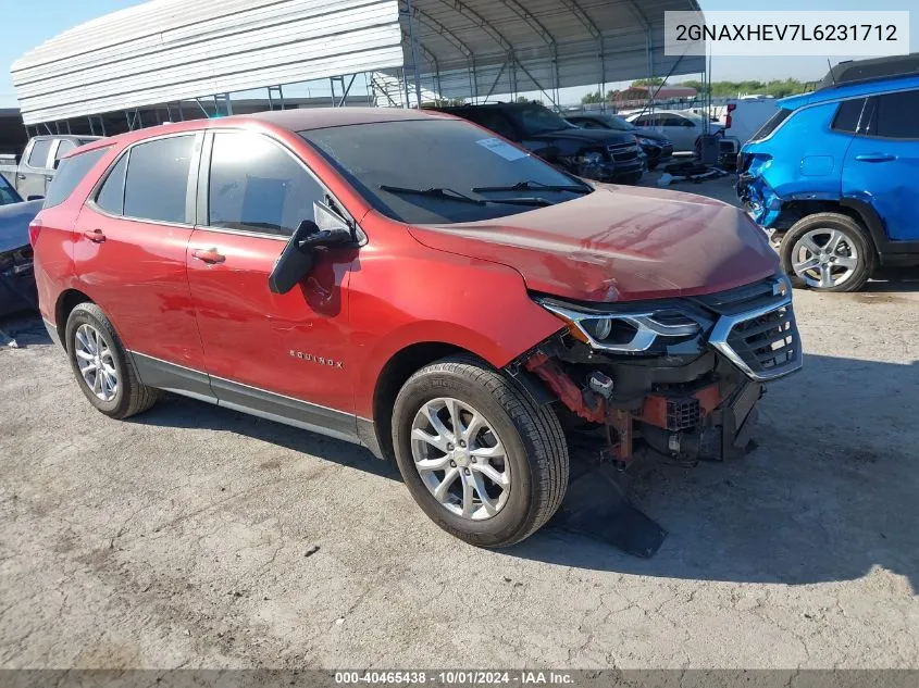 2020 Chevrolet Equinox Ls VIN: 2GNAXHEV7L6231712 Lot: 40465438