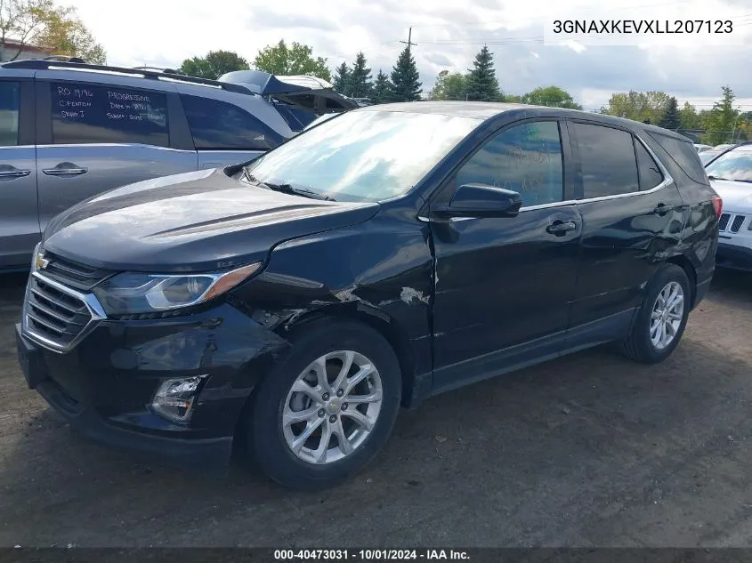 2020 Chevrolet Equinox Fwd Lt 1.5L Turbo VIN: 3GNAXKEVXLL207123 Lot: 40473031