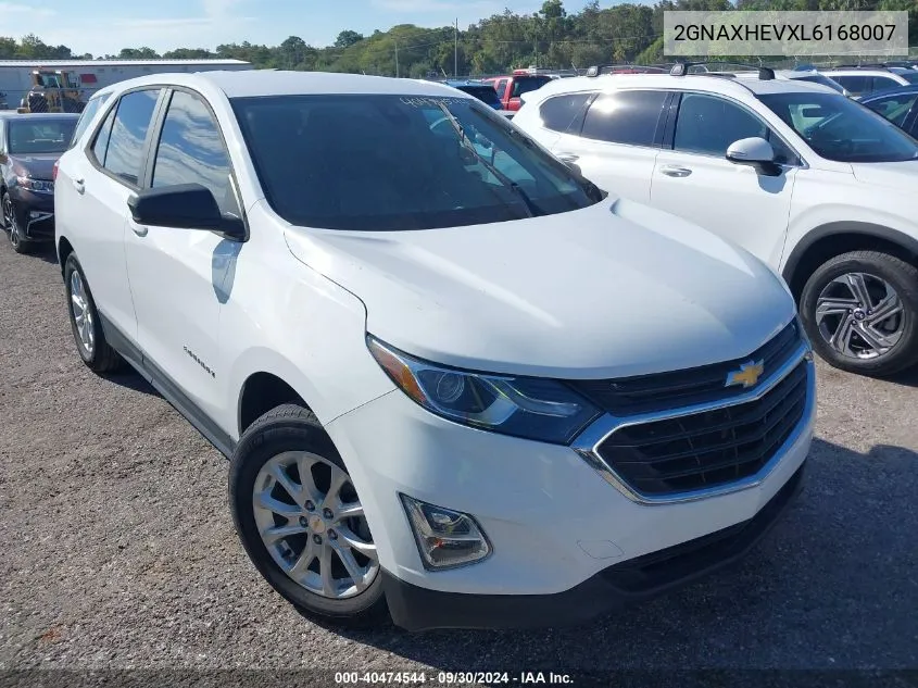 2020 Chevrolet Equinox Fwd Ls VIN: 2GNAXHEVXL6168007 Lot: 40474544