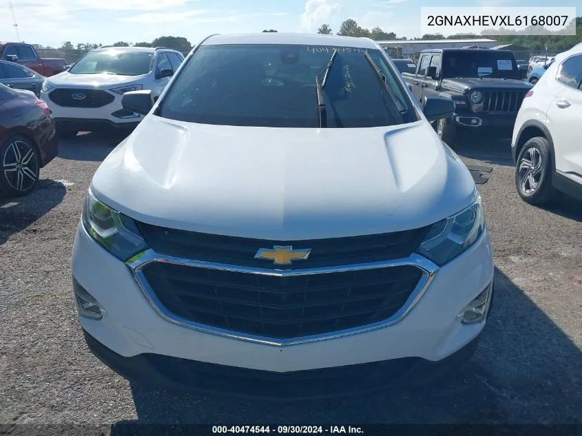 2020 Chevrolet Equinox Fwd Ls VIN: 2GNAXHEVXL6168007 Lot: 40474544