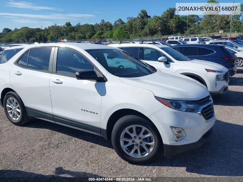 2020 Chevrolet Equinox Fwd Ls VIN: 2GNAXHEVXL6168007 Lot: 40474544