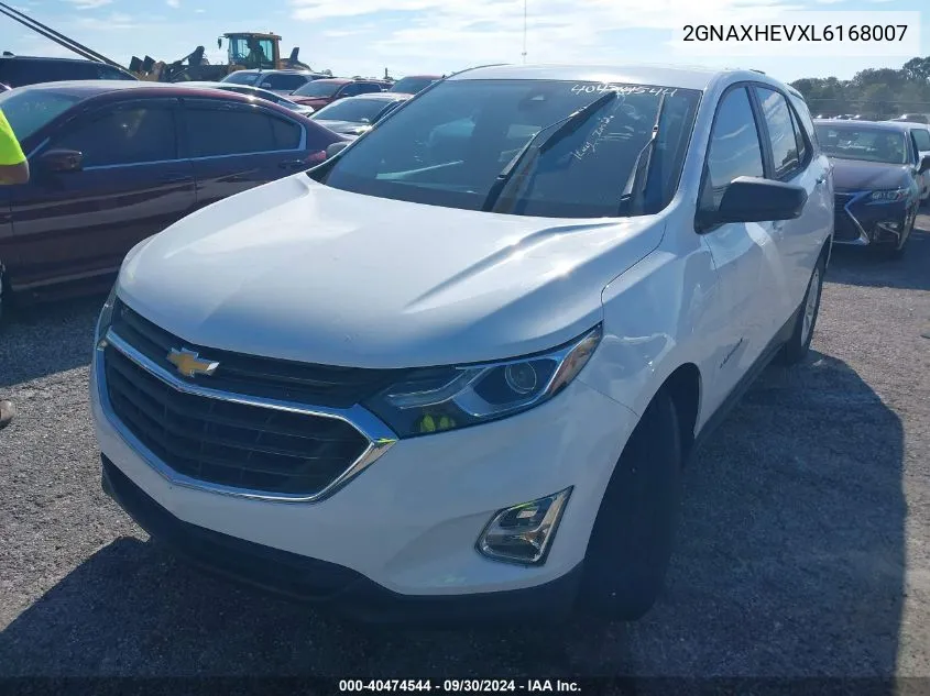 2020 Chevrolet Equinox Fwd Ls VIN: 2GNAXHEVXL6168007 Lot: 40474544