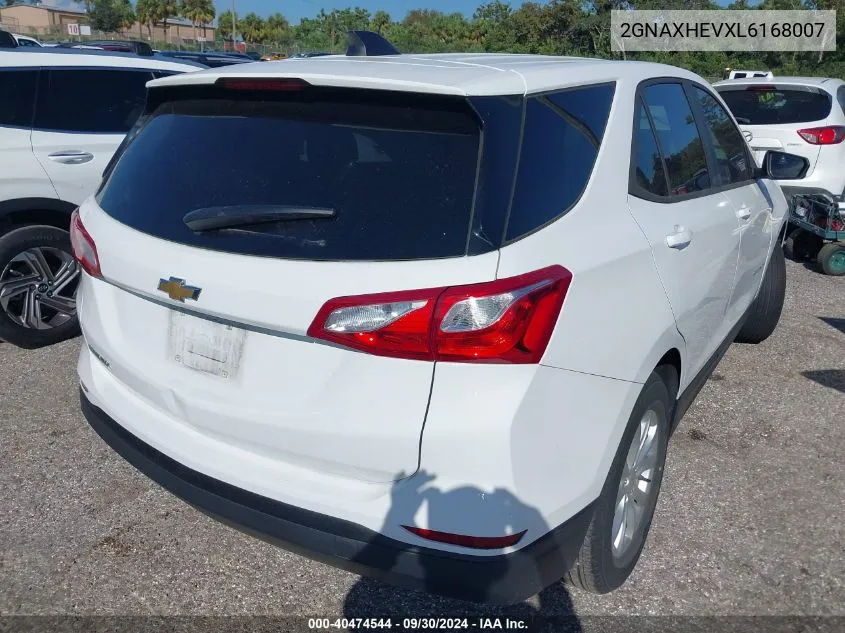 2020 Chevrolet Equinox Fwd Ls VIN: 2GNAXHEVXL6168007 Lot: 40474544