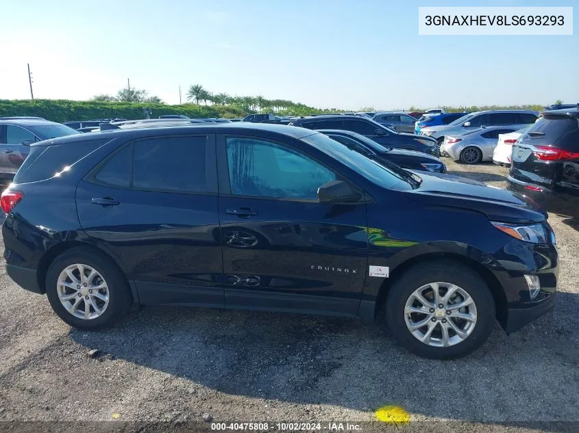 2020 Chevrolet Equinox Ls VIN: 3GNAXHEV8LS693293 Lot: 40475808