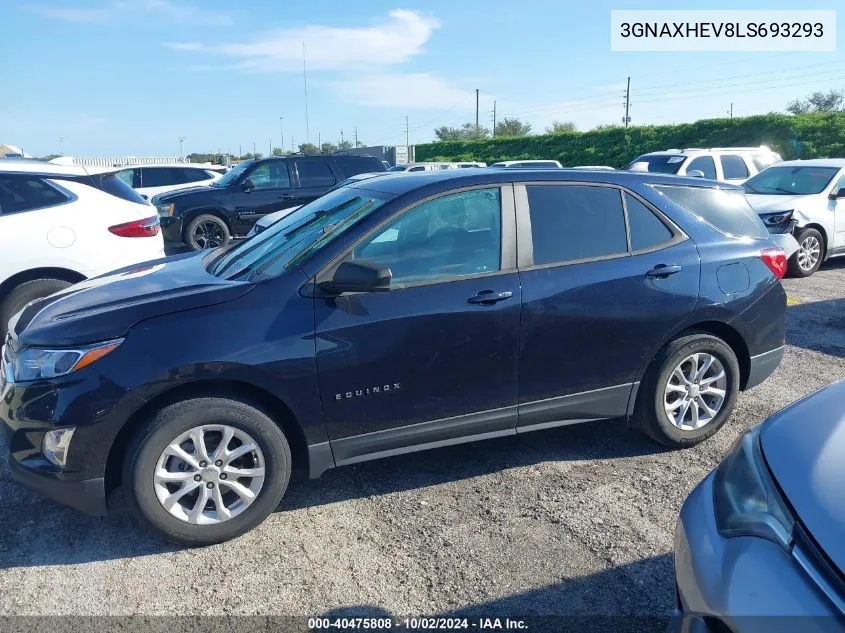 2020 Chevrolet Equinox Ls VIN: 3GNAXHEV8LS693293 Lot: 40475808