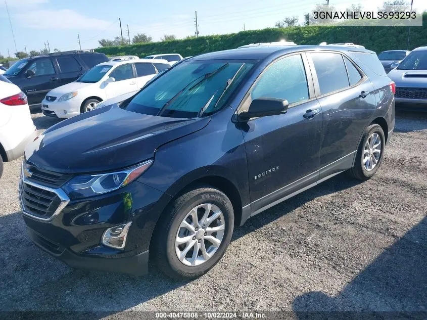 2020 Chevrolet Equinox Ls VIN: 3GNAXHEV8LS693293 Lot: 40475808