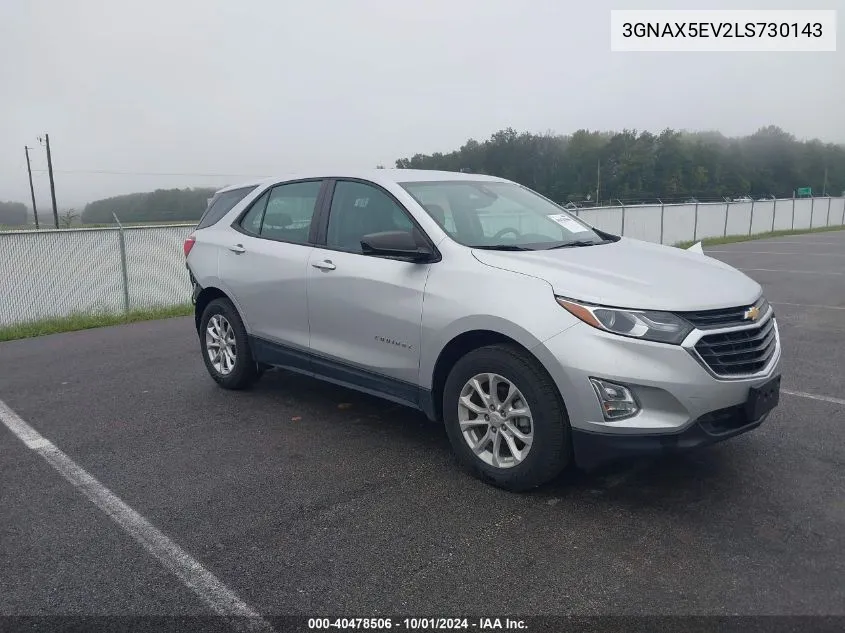 2020 Chevrolet Equinox Awd 1Fl VIN: 3GNAX5EV2LS730143 Lot: 40478506