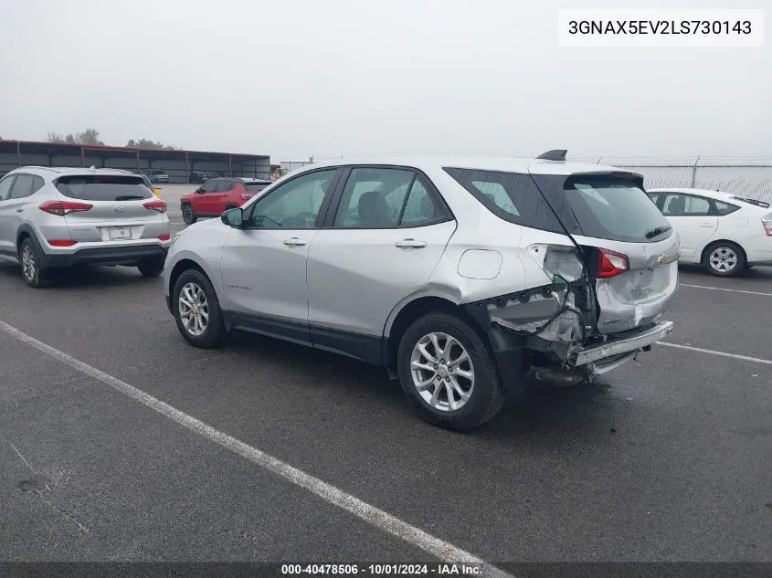 2020 Chevrolet Equinox Awd 1Fl VIN: 3GNAX5EV2LS730143 Lot: 40478506