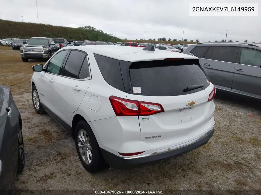 2020 Chevrolet Equinox Lt VIN: 2GNAXKEV7L6149959 Lot: 40479626