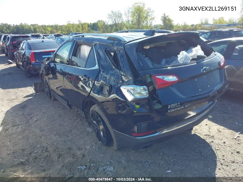 2020 Chevrolet Equinox Awd Lt 2.0L Turbo VIN: 3GNAXVEX2LL269151 Lot: 40479847