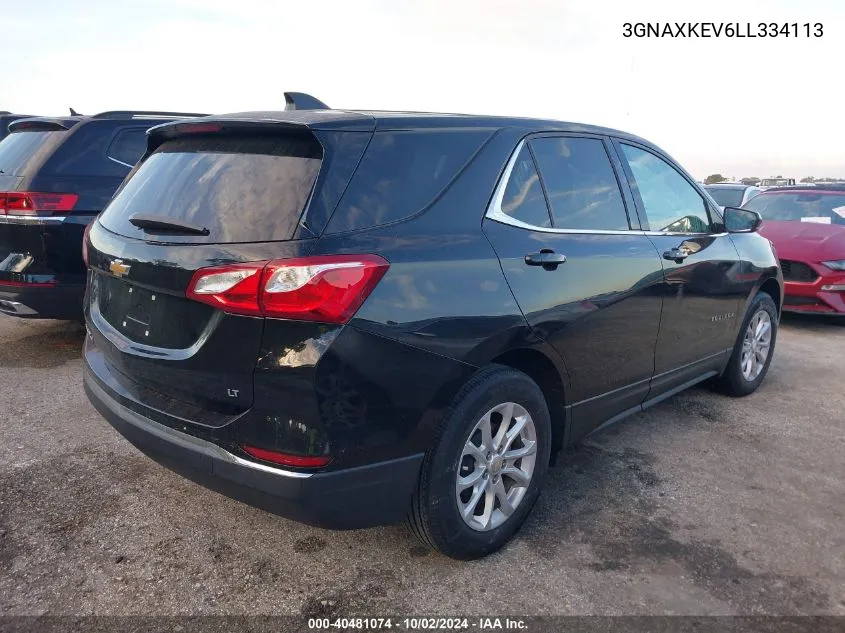 2020 Chevrolet Equinox Lt VIN: 3GNAXKEV6LL334113 Lot: 40481074