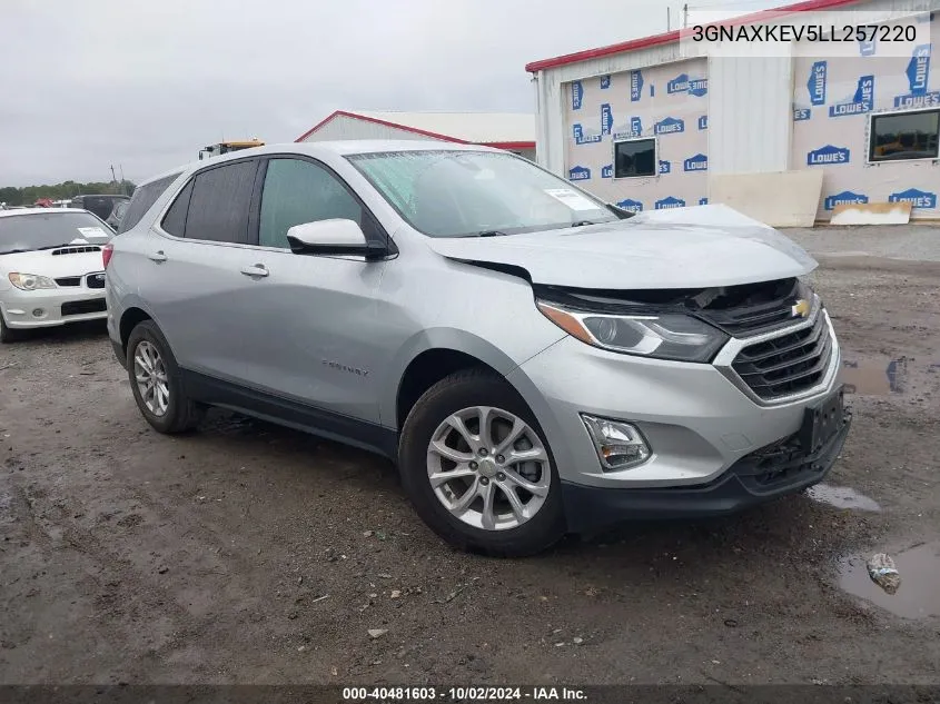 2020 Chevrolet Equinox Fwd Lt 1.5L Turbo VIN: 3GNAXKEV5LL257220 Lot: 40481603