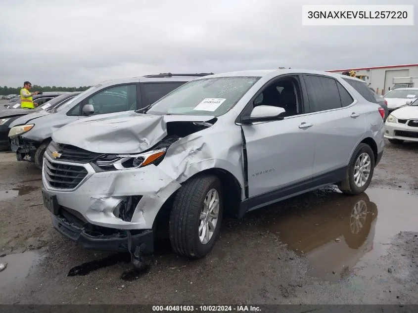 2020 Chevrolet Equinox Fwd Lt 1.5L Turbo VIN: 3GNAXKEV5LL257220 Lot: 40481603