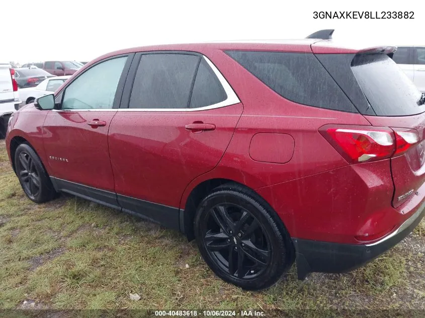 2020 Chevrolet Equinox Lt VIN: 3GNAXKEV8LL233882 Lot: 40483618