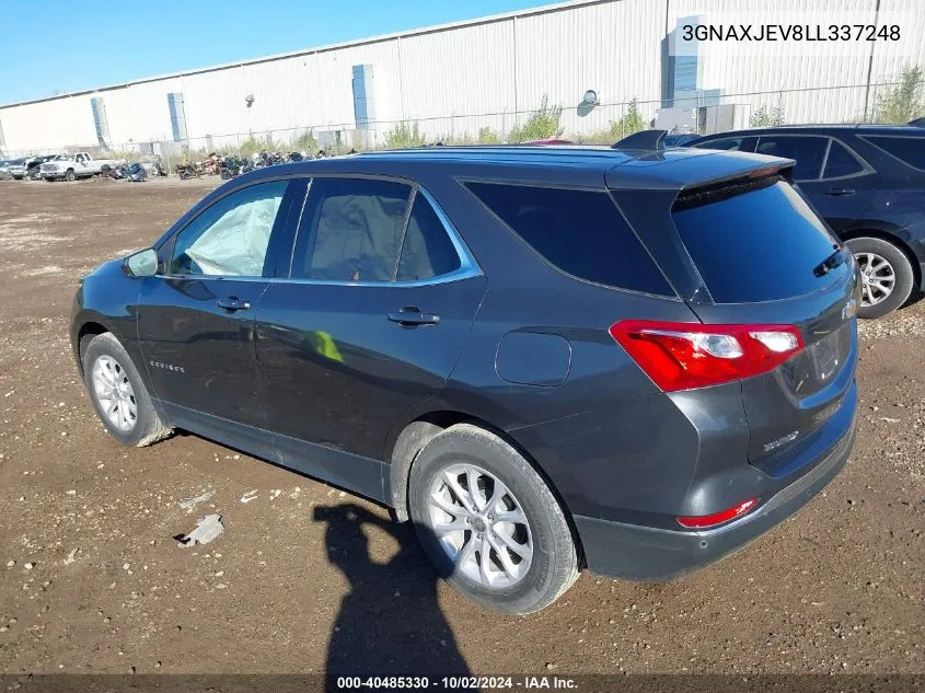 2020 Chevrolet Equinox Fwd 2Fl VIN: 3GNAXJEV8LL337248 Lot: 40485330