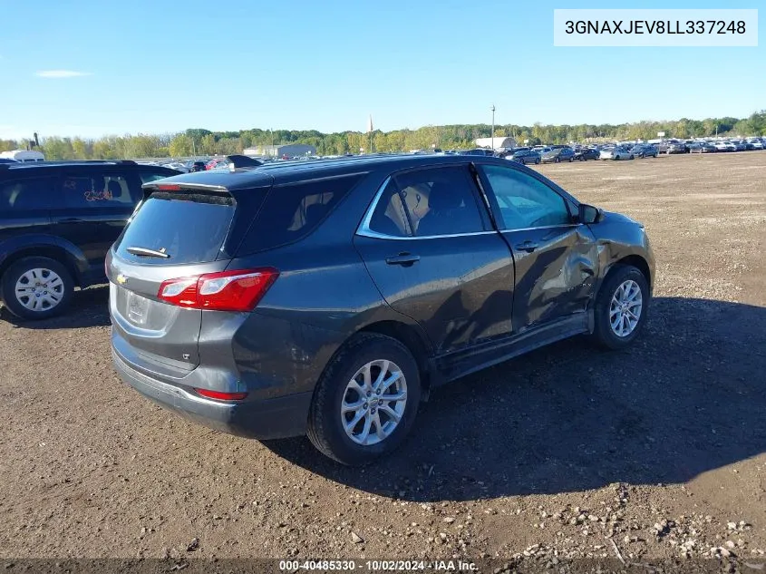 2020 Chevrolet Equinox Fwd 2Fl VIN: 3GNAXJEV8LL337248 Lot: 40485330