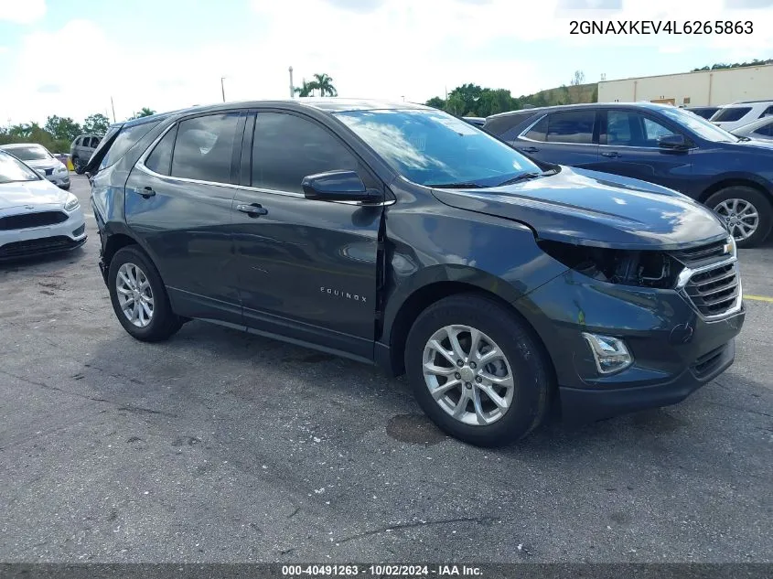 2020 Chevrolet Equinox Fwd Lt 1.5L Turbo VIN: 2GNAXKEV4L6265863 Lot: 40491263