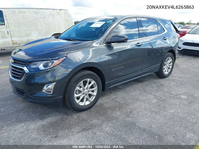 2020 Chevrolet Equinox Fwd Lt 1.5L Turbo VIN: 2GNAXKEV4L6265863 Lot: 40491263