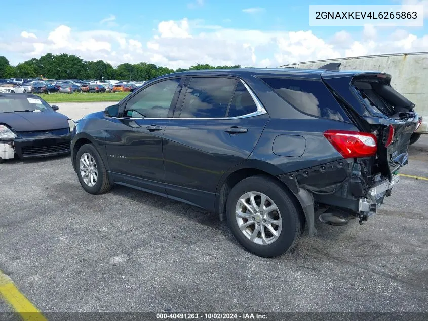 2020 Chevrolet Equinox Fwd Lt 1.5L Turbo VIN: 2GNAXKEV4L6265863 Lot: 40491263