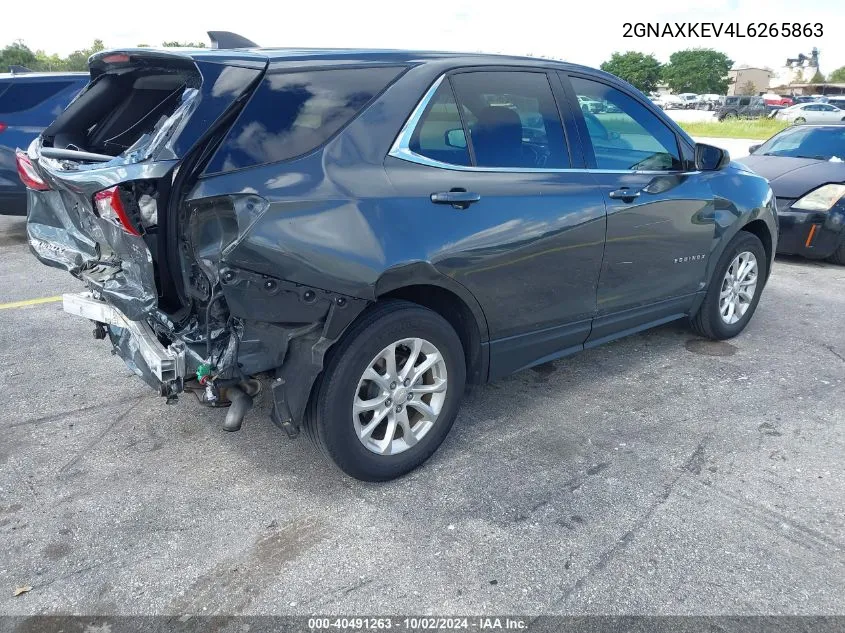 2020 Chevrolet Equinox Fwd Lt 1.5L Turbo VIN: 2GNAXKEV4L6265863 Lot: 40491263