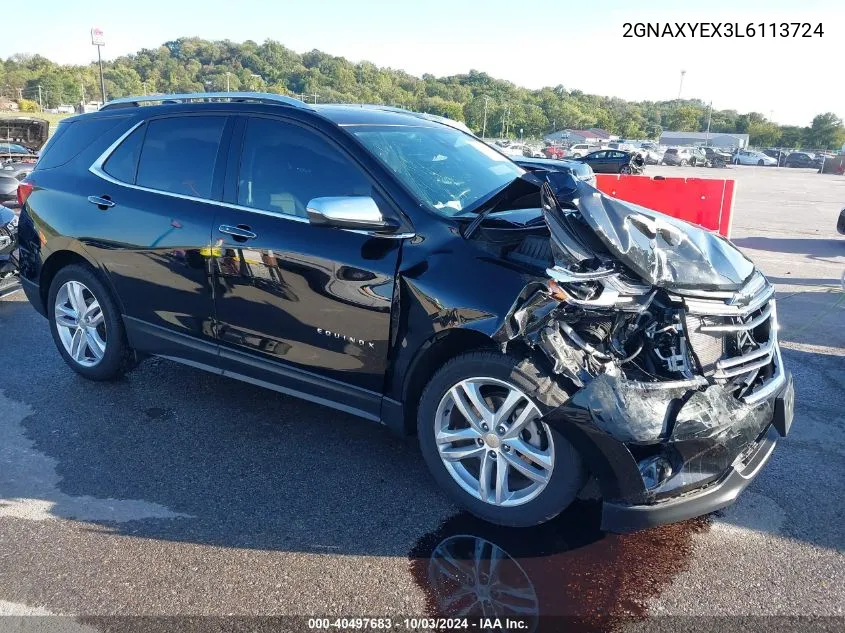 2020 Chevrolet Equinox Awd Premier 2.0L Turbo VIN: 2GNAXYEX3L6113724 Lot: 40497683