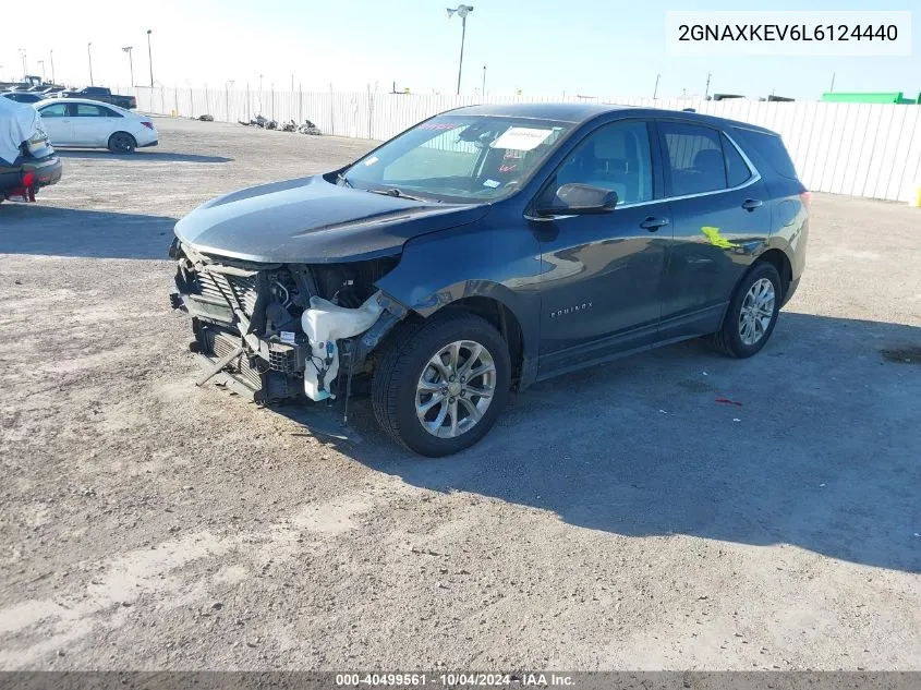 2020 Chevrolet Equinox Fwd Lt 1.5L Turbo VIN: 2GNAXKEV6L6124440 Lot: 40499561