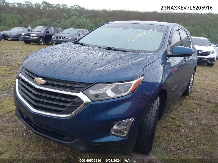 2020 Chevrolet Equinox Lt VIN: 2GNAXKEV7L6205916 Lot: 40502510