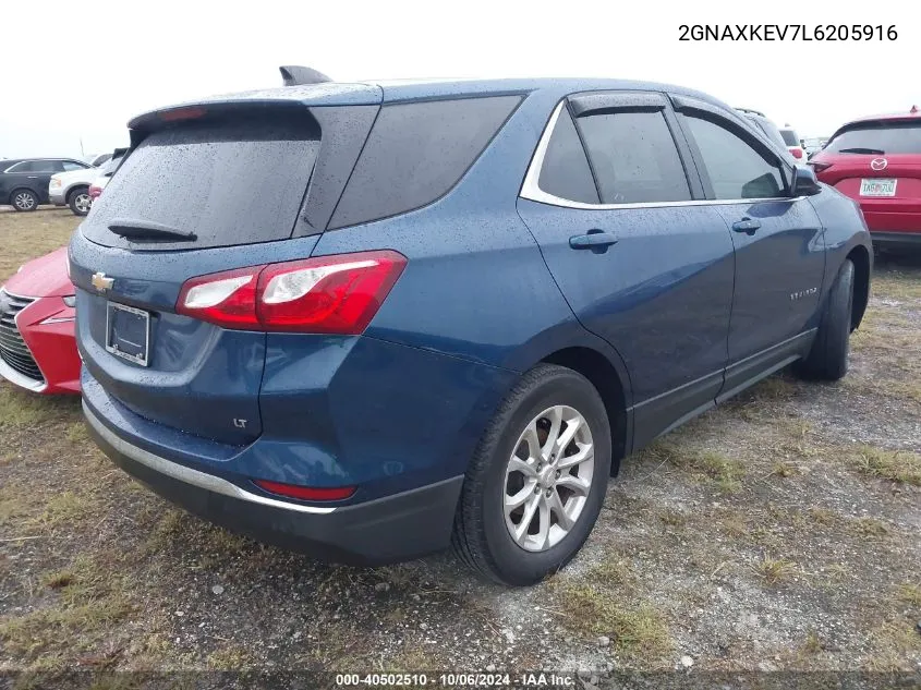 2020 Chevrolet Equinox Lt VIN: 2GNAXKEV7L6205916 Lot: 40502510