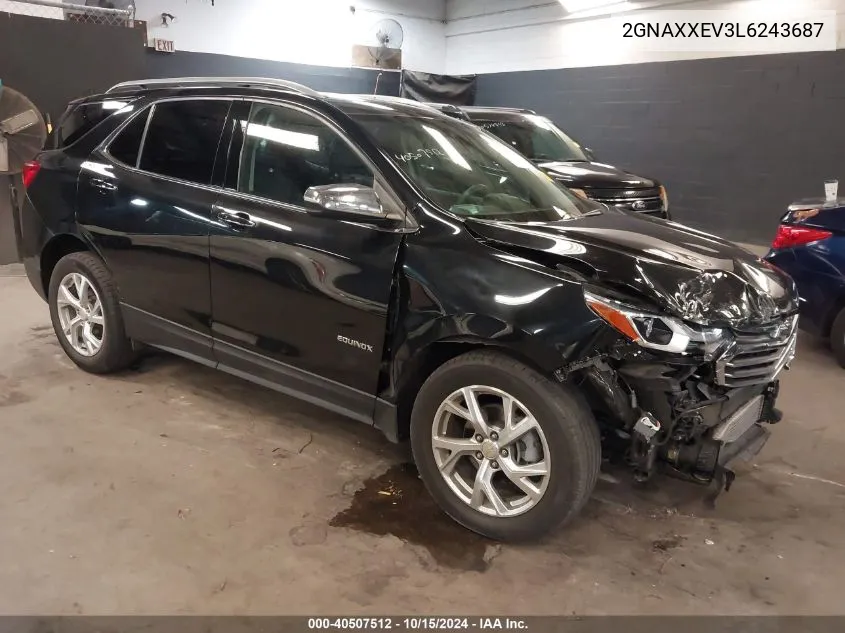 2020 Chevrolet Equinox Awd Premier 1.5L Turbo VIN: 2GNAXXEV3L6243687 Lot: 40507512