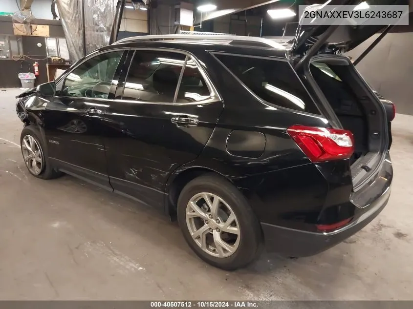 2020 Chevrolet Equinox Awd Premier 1.5L Turbo VIN: 2GNAXXEV3L6243687 Lot: 40507512