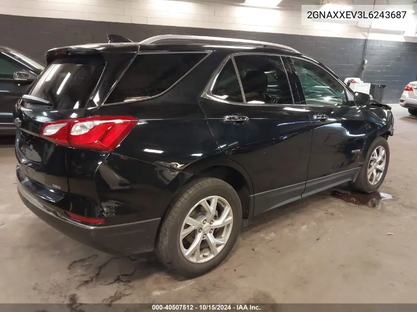 2020 Chevrolet Equinox Awd Premier 1.5L Turbo VIN: 2GNAXXEV3L6243687 Lot: 40507512