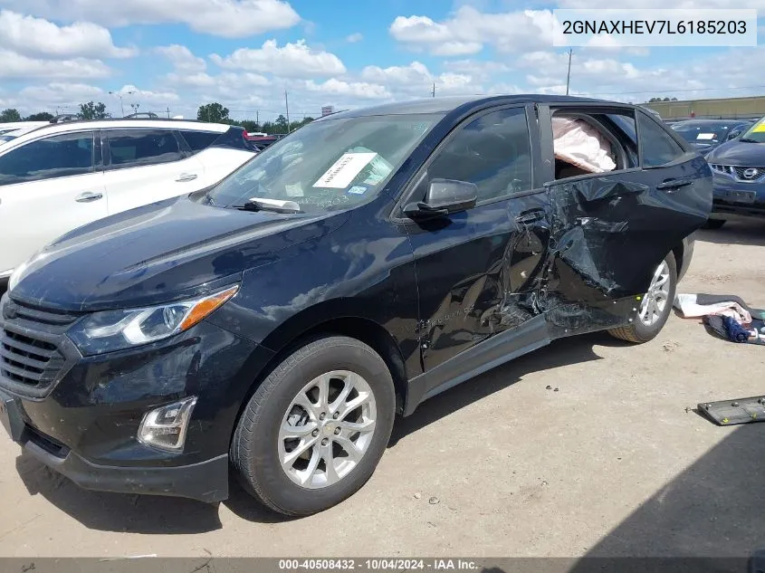 2020 Chevrolet Equinox Fwd Ls VIN: 2GNAXHEV7L6185203 Lot: 40508432