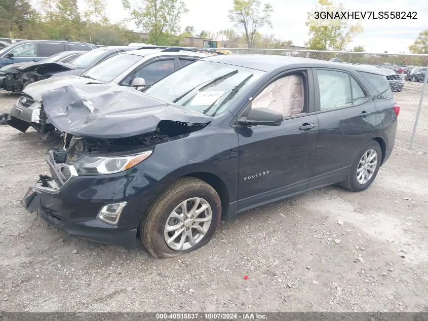 2020 Chevrolet Equinox Ls VIN: 3GNAXHEV7LS558242 Lot: 40515837