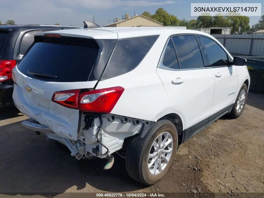 2020 Chevrolet Equinox Fwd Lt 1.5L Turbo VIN: 3GNAXKEVXLS714707 Lot: 40522776