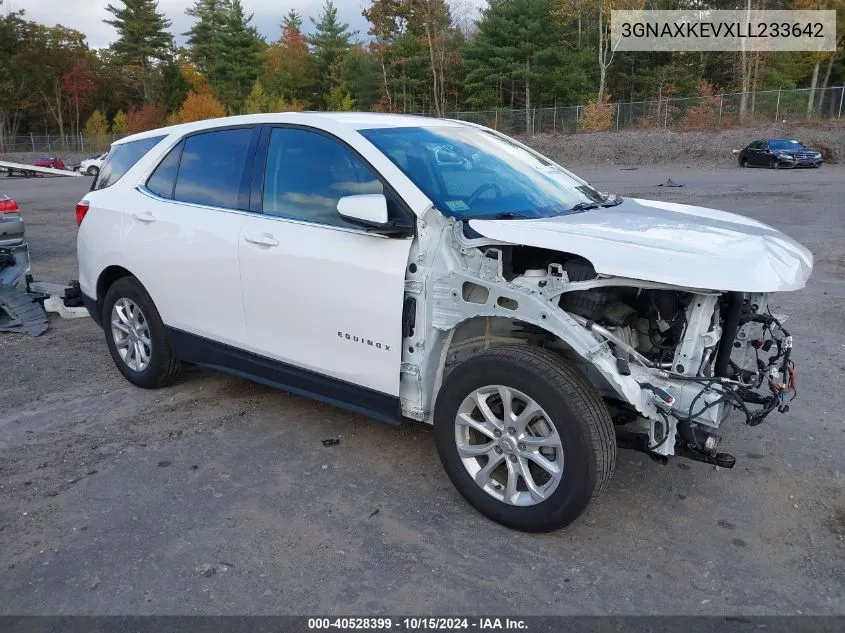 2020 Chevrolet Equinox Fwd Lt 1.5L Turbo VIN: 3GNAXKEVXLL233642 Lot: 40528399