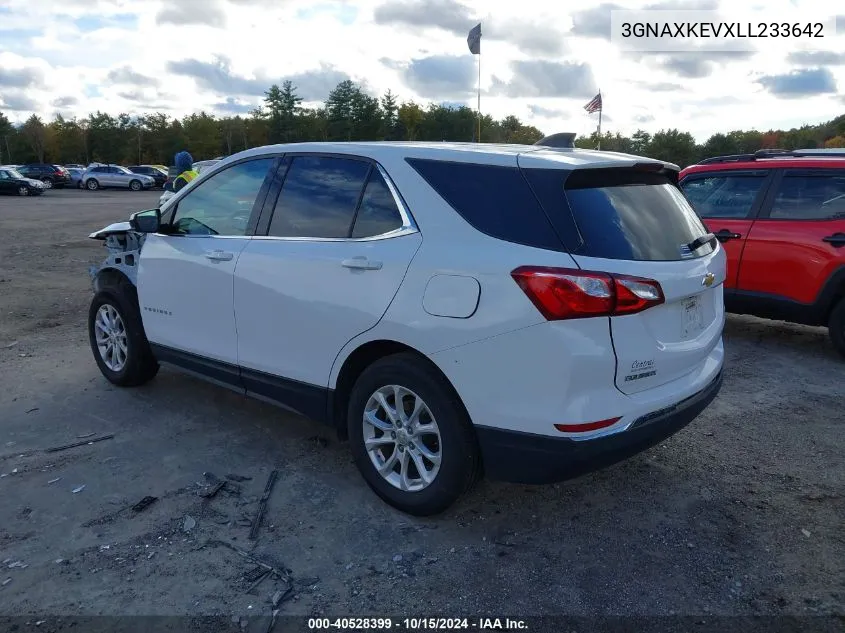 2020 Chevrolet Equinox Fwd Lt 1.5L Turbo VIN: 3GNAXKEVXLL233642 Lot: 40528399