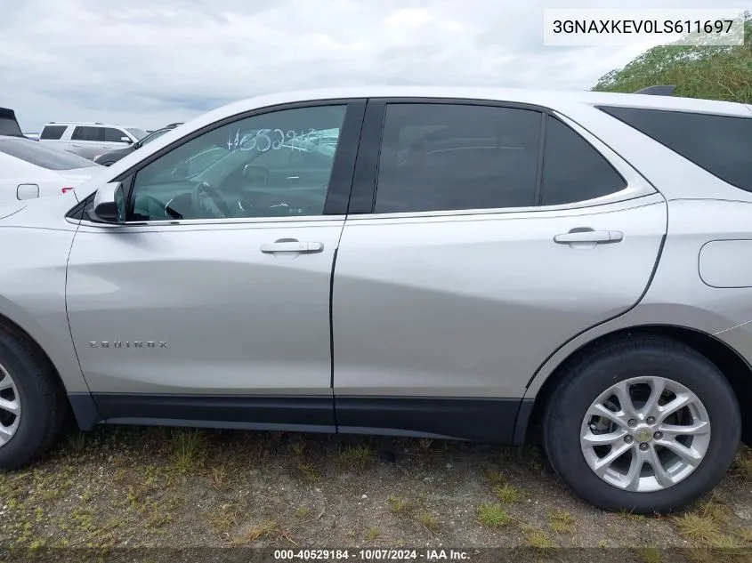 2020 Chevrolet Equinox Lt VIN: 3GNAXKEV0LS611697 Lot: 40529184