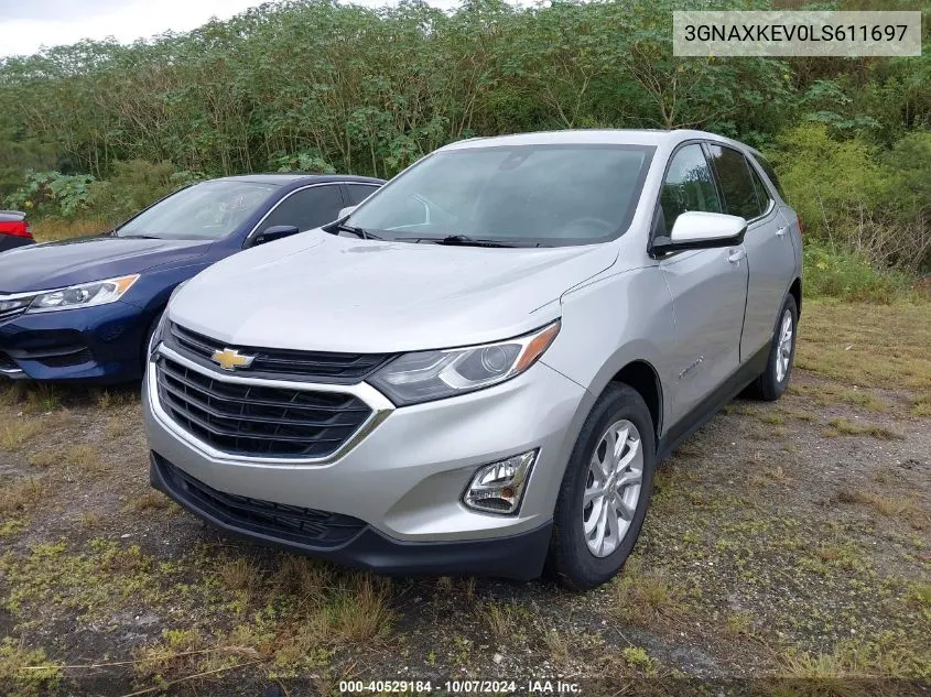 2020 Chevrolet Equinox Lt VIN: 3GNAXKEV0LS611697 Lot: 40529184