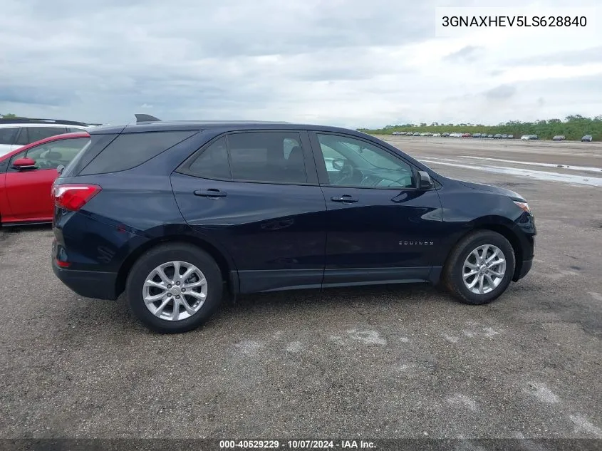 2020 Chevrolet Equinox Fwd Ls VIN: 3GNAXHEV5LS628840 Lot: 40529229