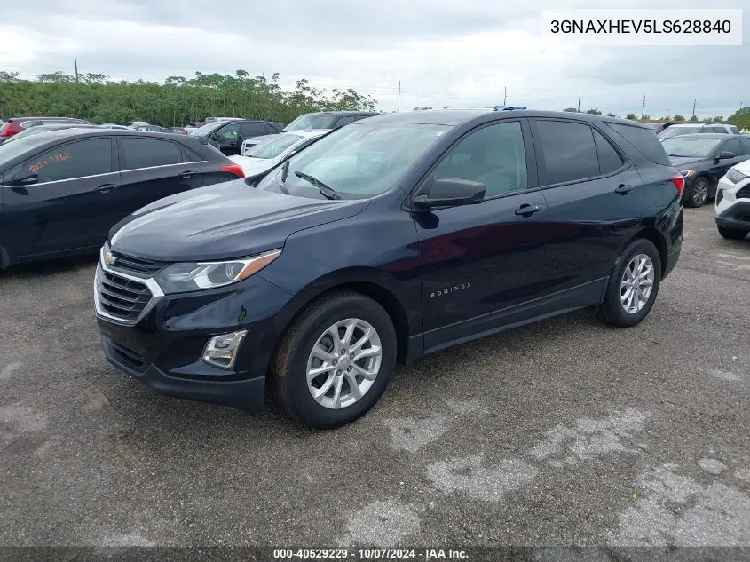 2020 Chevrolet Equinox Fwd Ls VIN: 3GNAXHEV5LS628840 Lot: 40529229