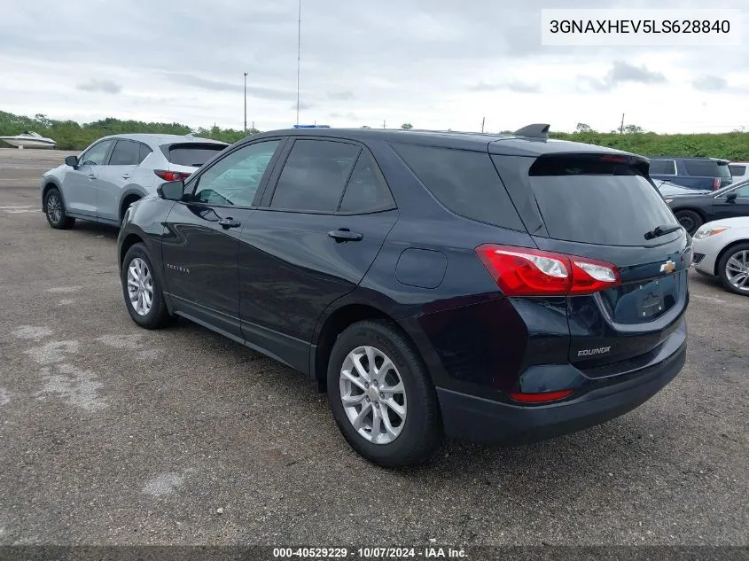 2020 Chevrolet Equinox Fwd Ls VIN: 3GNAXHEV5LS628840 Lot: 40529229