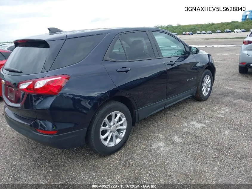 2020 Chevrolet Equinox Fwd Ls VIN: 3GNAXHEV5LS628840 Lot: 40529229